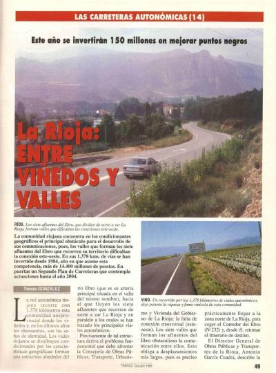 Revista Trfico, n 119 (octubre de 1996). Carreteras autonmicas. La Rioja: entre viedos y valles