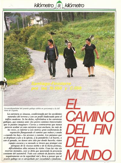 Revista Trfico, n 14 (septiembre de 1986). Kilmetro y kilmetro: Santiago-Finisterre (N-550 y C-550). El camino del fin del mundo