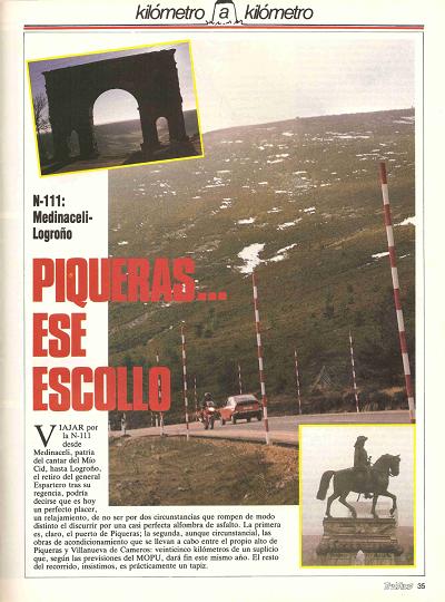 Revista Trfico, n 30 (febrero de 1988). Kilmetro y kilmetro: Medinaceli-Logroo (N-111). Piqueras... ese escollo