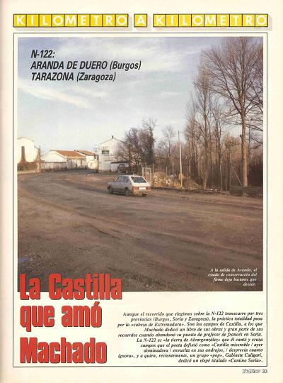 Revista Trfico, n 53 (marzo de 1990). Kilmetro y kilmetro: Aranda de Duero-Tarazona (N-122). La Castilla que am Machado
