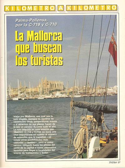 Revista Trfico, n 57 (julio-agosto de 1990). Kilmetro y kilmetro: Palma-Pollensa (C-719 y C-710). La Mallorca que buscan los turistas