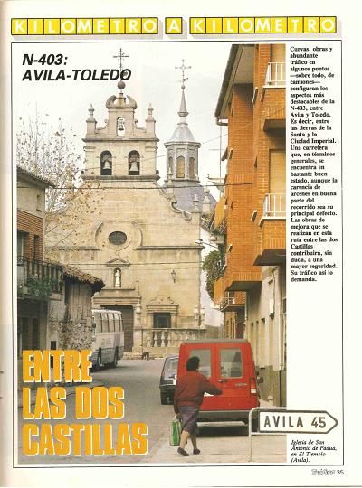 Revista Trfico, n 63 (febrero de 1991). Kilmetro y kilmetro: vila-Toledo (N-403). Entre las dos Castillas